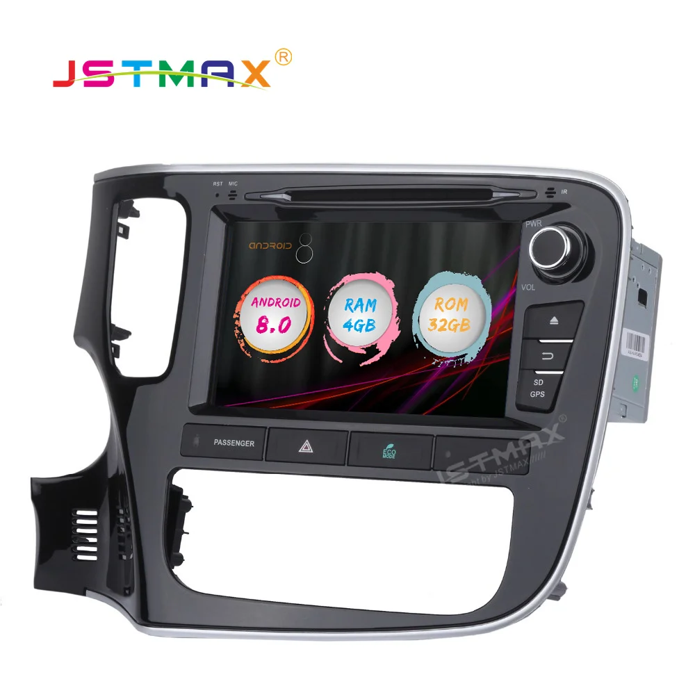 JSTMAX Android 8 0 Автомобильный GPS Радио dvd плеер для 2 din Mitsubishi Outlander 2014 2015 2016 4 Гб + 32 ГБ