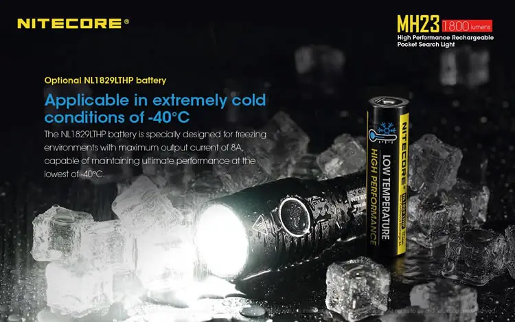 NITECORE 1800 LMs MH23+ IMR18650 перезаряжаемый аккумулятор CREE XHP35 HD светодиодный супер яркий жезл фонарь Водонепроницаемый мини фонарик