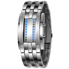 Couple Men's Wrist LED Digital Sport Watch Matrix Waterproof Multi-function Bracelet Watch Binary Wristwatch Fashion Gift