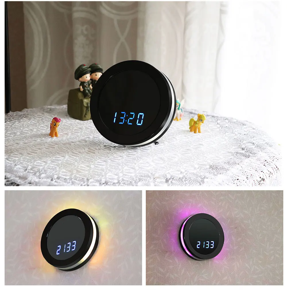 Таблица часы мини-камера Ночное видение электронные часы Беспроводной WI-FI Камера IP P2P CC ТВ Видеоняни и радионяни мониторинг системы домашней безопасности