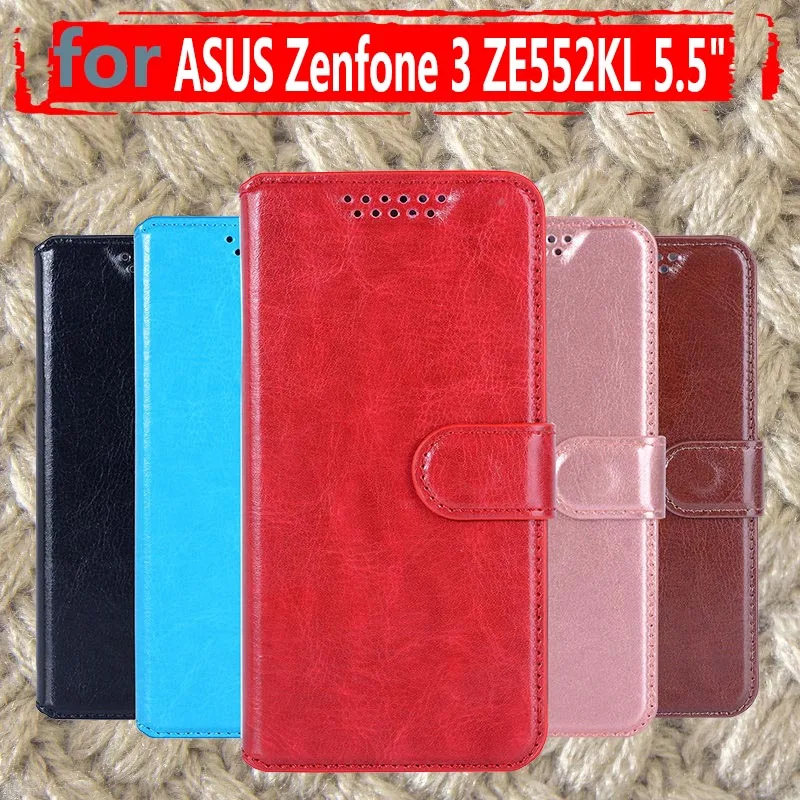 Кожаный чехол книжка для телефона Asus Zenfone 3 ZE552KL Zenfone3 _ z012d откидные чехлы с