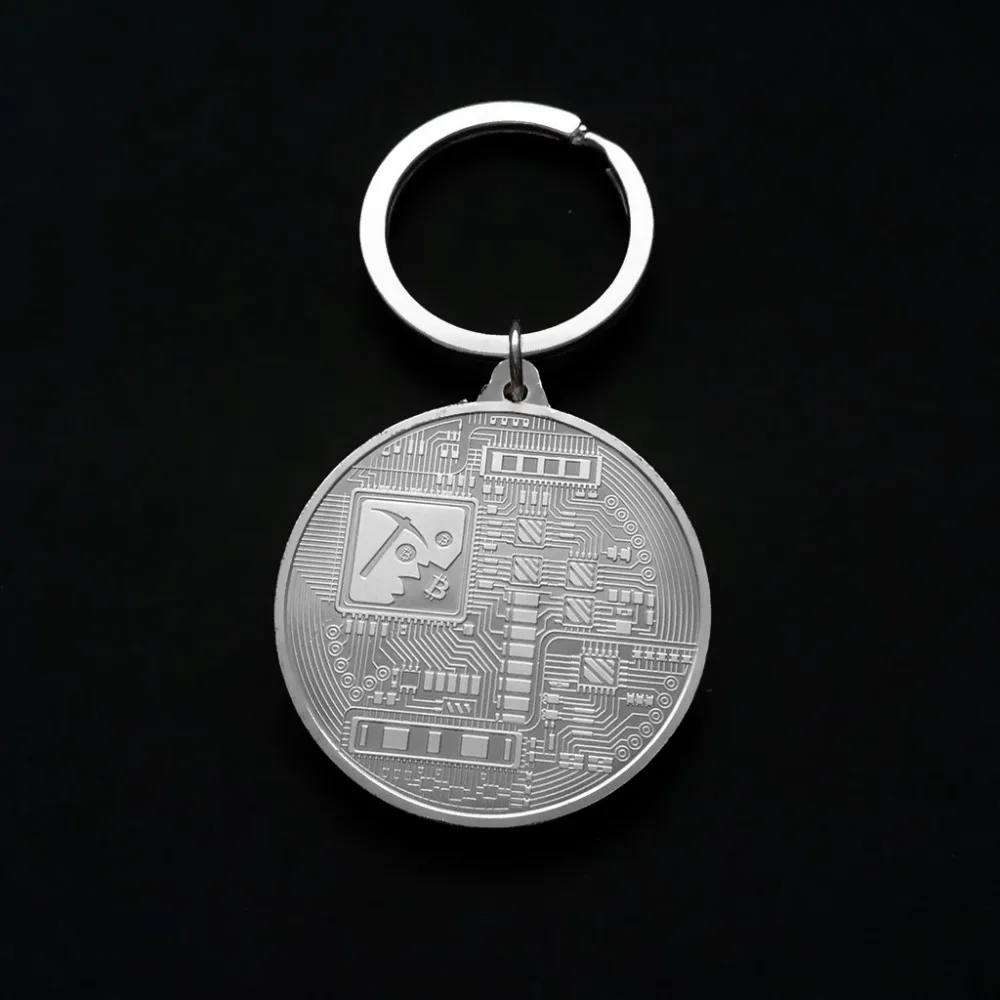 Позолоченный Биткойн брелок Золотое серебро памятный Litecoin эфириум Монета