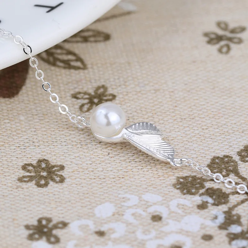 Женский браслет-цепочка Bijoux серебристые браслеты с листьями оптовая продажа 2019 |