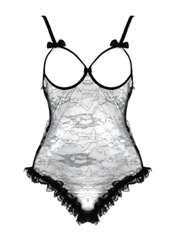Camisones Sexy Open Bra Women Lace Lingerie Fishnet Crotchless Crotch Dress Babydoll Costumes Sleepwear | Тематическая одежда и