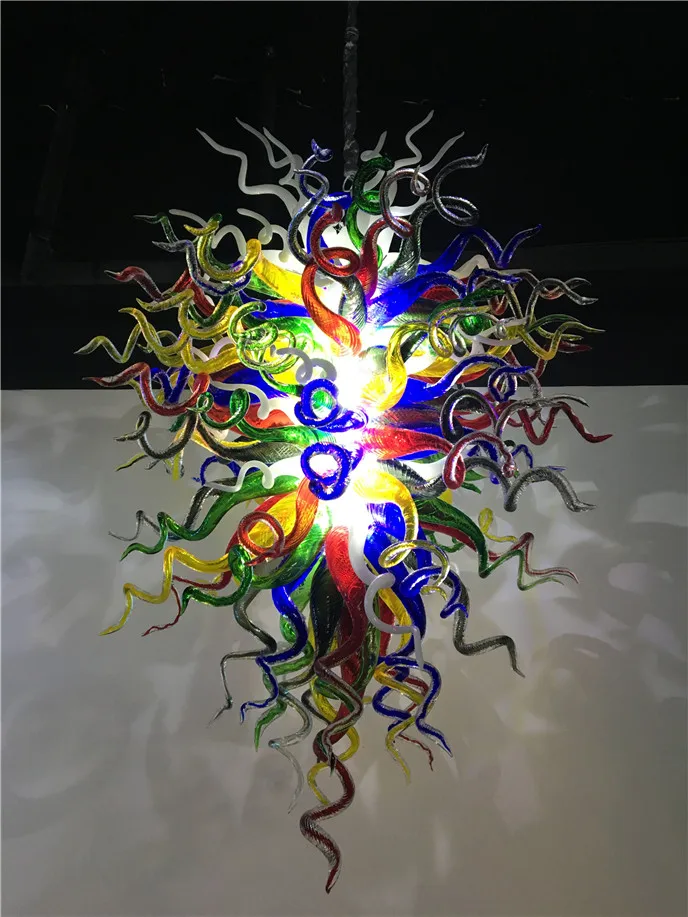 

Murano Chandelier Colorful LED Glass Top Quality Tiffany Style Handmade Blown Glass Chandelier for Home Decoration