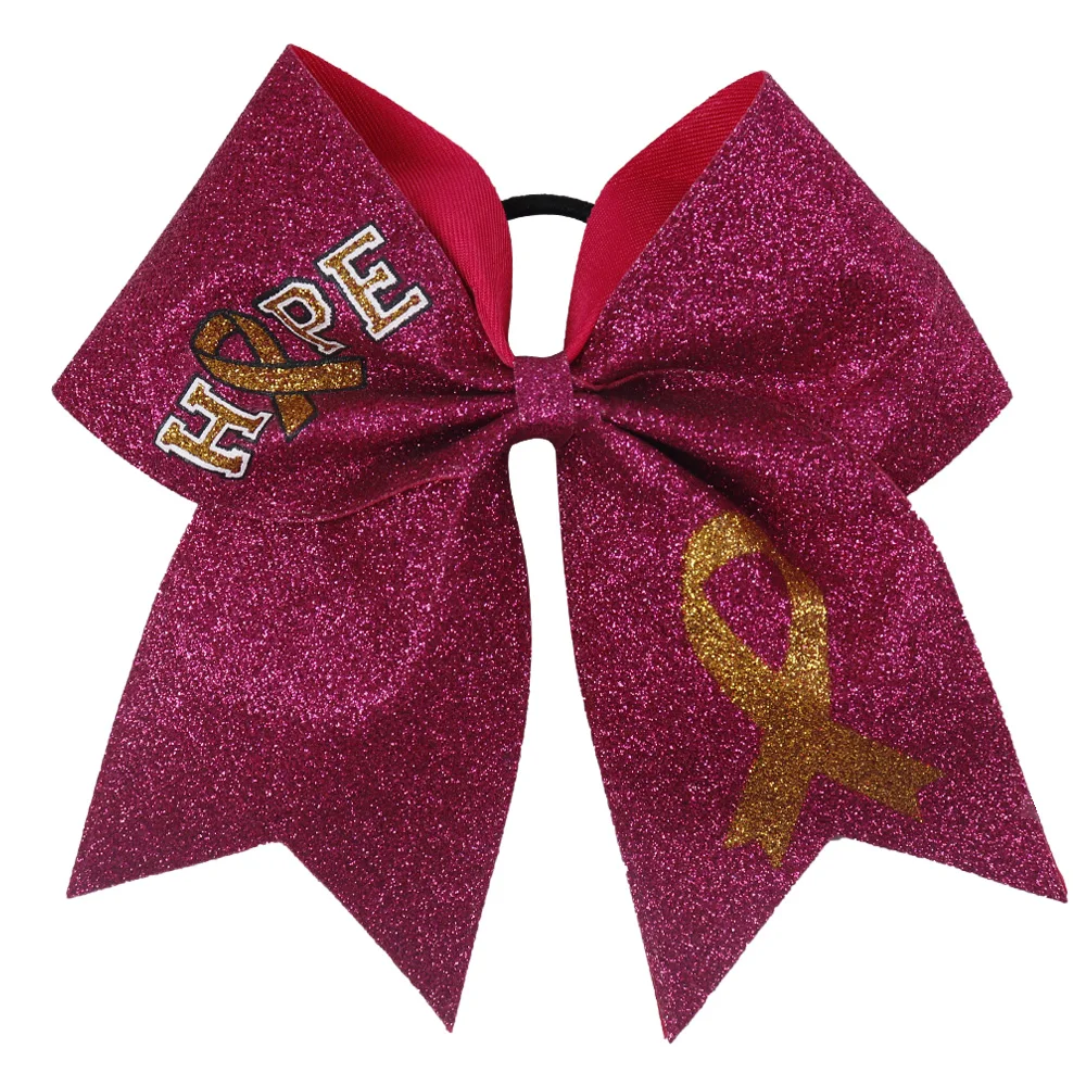 7 '') шикарная розовая блеск приветствие лук Рак молочной железы заколки для