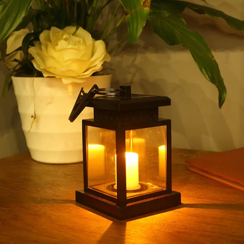 Солнечная Светодиодная лампа для сада водонепроницаемая Мерцающая беспламенная