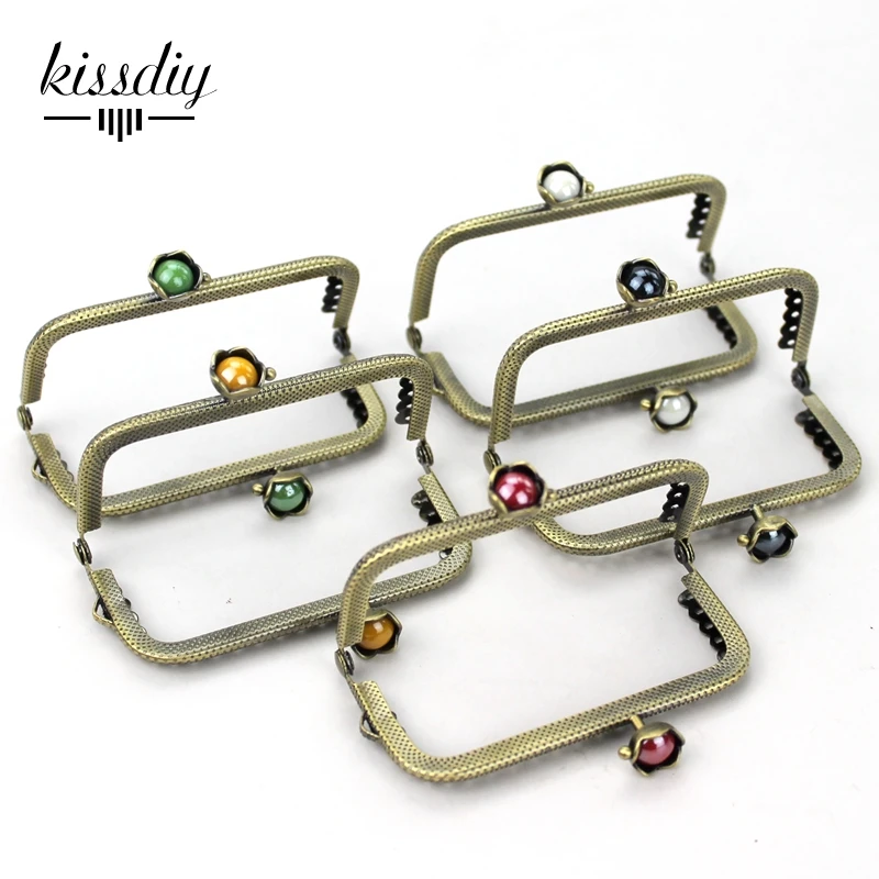 KISSDIY 5 шт. смешанных цветов 8 см голова лотоса металлическая рамка для кошелька