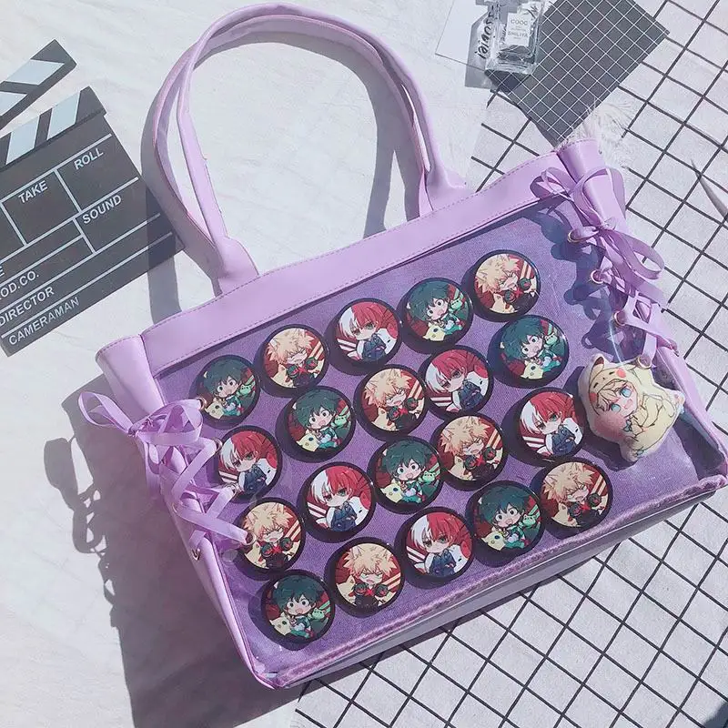 Фиолетовый Японский сладкий Лолита Harajuku прозрачный Itabag JK Ita Сумка косплей девушка сумка на плечо элегантный дизайн Kawaii Mori девушки Дорожная сумка - Цвет: Фиолетовый