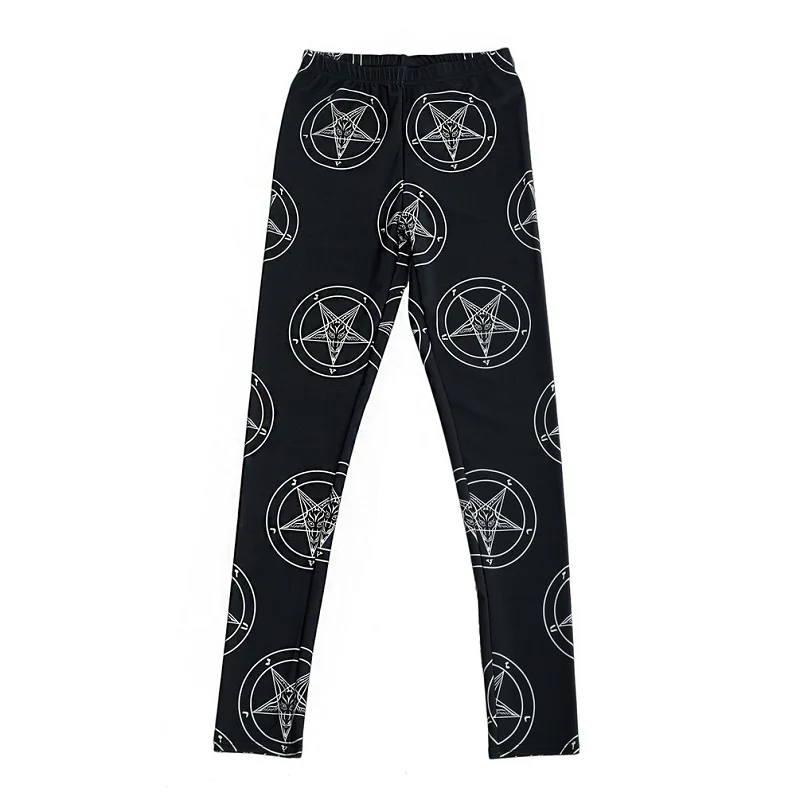 Женские леггинсы с геометрическим рисунком Goth тонкие принтом пентаграммы для