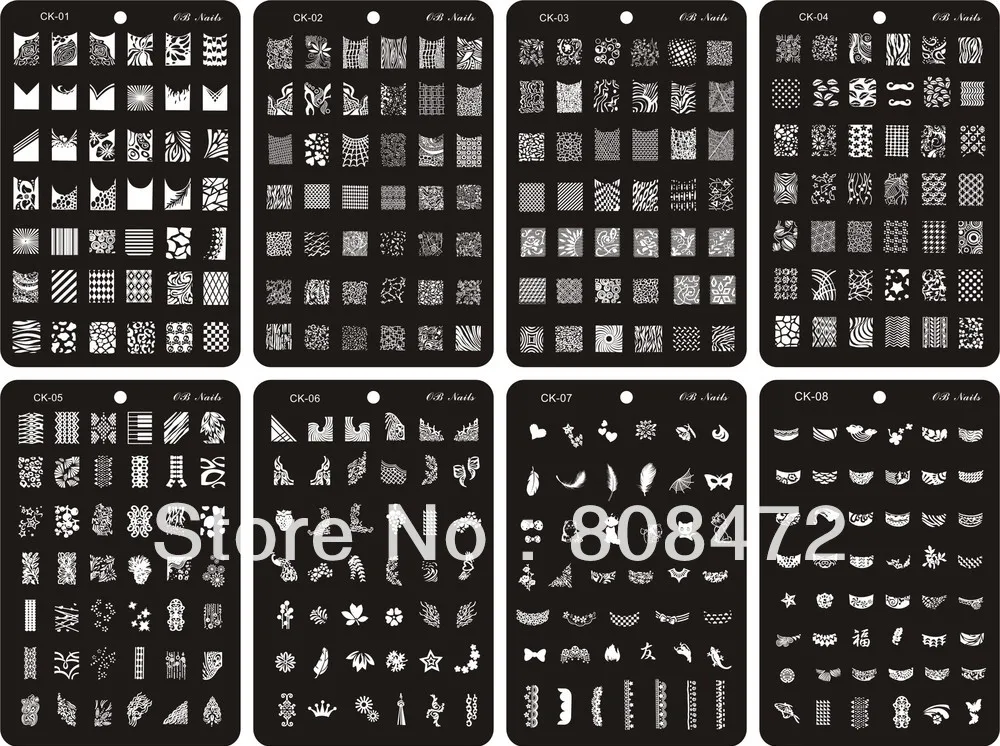 Комплект Дизайн ногтей Польский штамповка изображения XL большой штамп пластин ck0