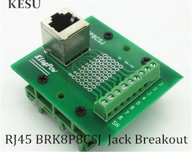 DIN Rail Mount RJ45 Module 8P8C Jack 1-Way Buss Breakout Board Terminal Block Connector. Network | Компьютеры и офис