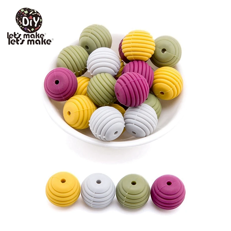 

Let's make Silicone Teethers 15mm Spiral BPA Free 50PCS Threaded Beads DIY Pacifier Chain Accessories Silicone Beads For Baby