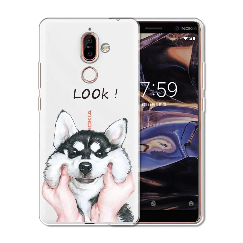 Милый мультяшный чехол для Nokia 2 3 4 5 6 7 2018 2019 Мягкая силиконовая задняя крышка 1 Plus