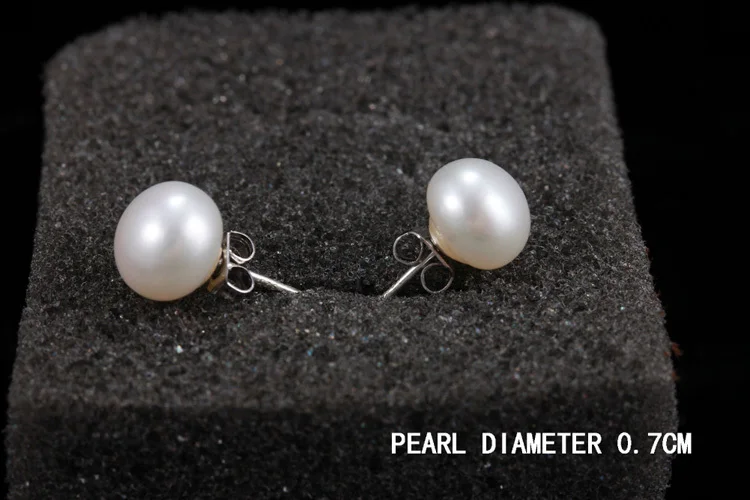 7MM Freshwater Pearl Stud Earring Purple Pink White Natural Ear Earrings Trendy Charming Wedding Jewelry Accessories | Украшения и