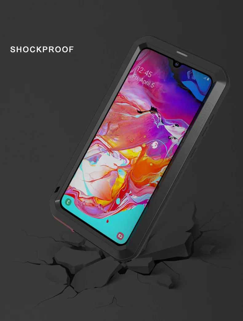 Gorilla glass LOVE MEI металлический защитный водонепроницаемый чехол для samsung Galaxy A70 противоударный чехол алюминиевая задняя крышка для samsung A70