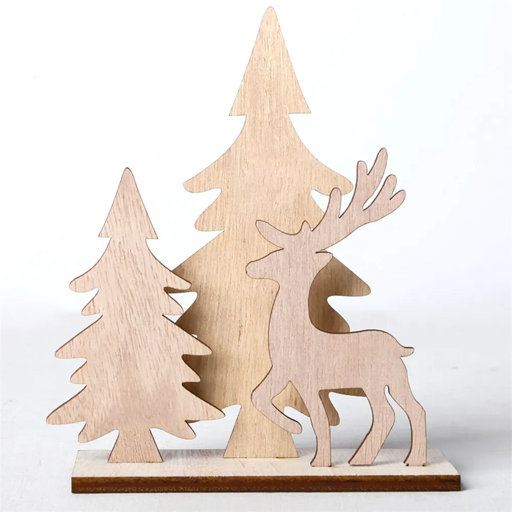 Рождественская деревянная Статуэтка Рождественский обеденный стол Веселый