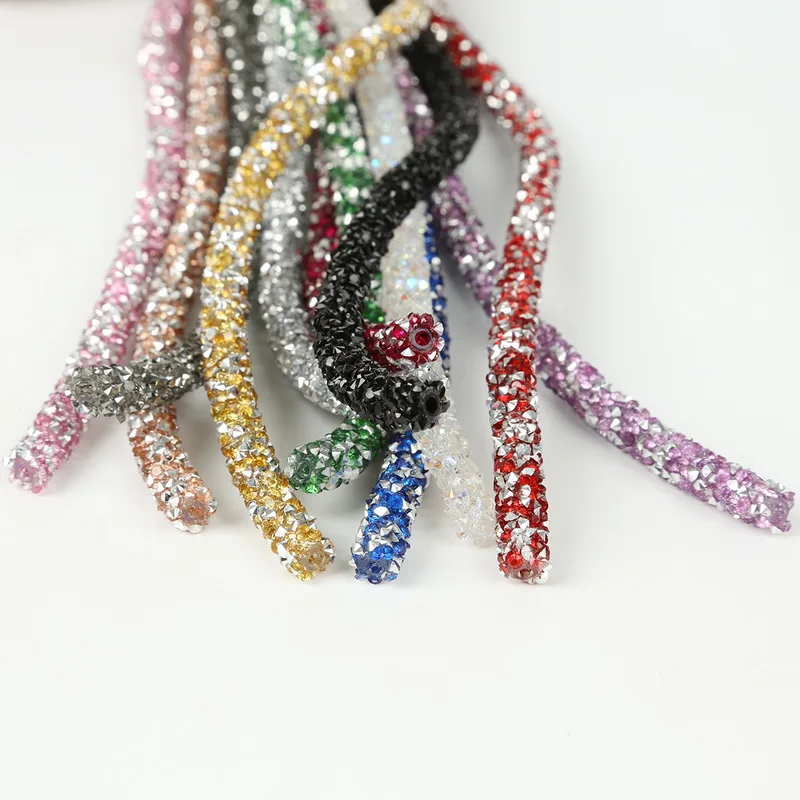 1 м/лот 7 мм Модный мягкий шнур для ювелирных изделий веревка с полимерными Стразы