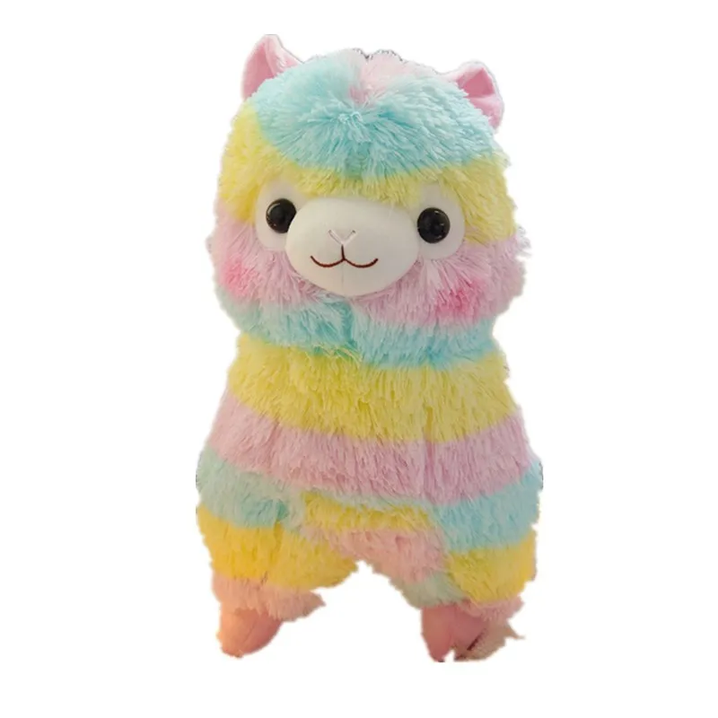 

45CM Rainbow Alpaca Plush Doll Simulation Cotton Toy Soft Sheep Stuffed Animal Birthday Gifts Toys For Baby Kid Children Girl