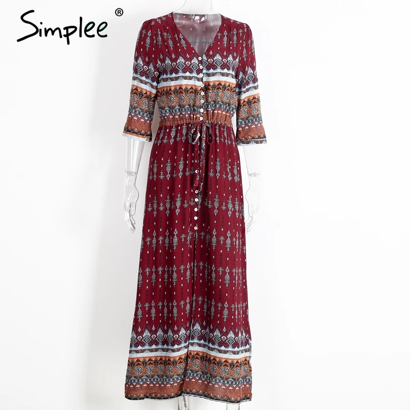 Simplee сексуальное платье boho с принтом пейсли винтажное Полосатое осенне-зимнее