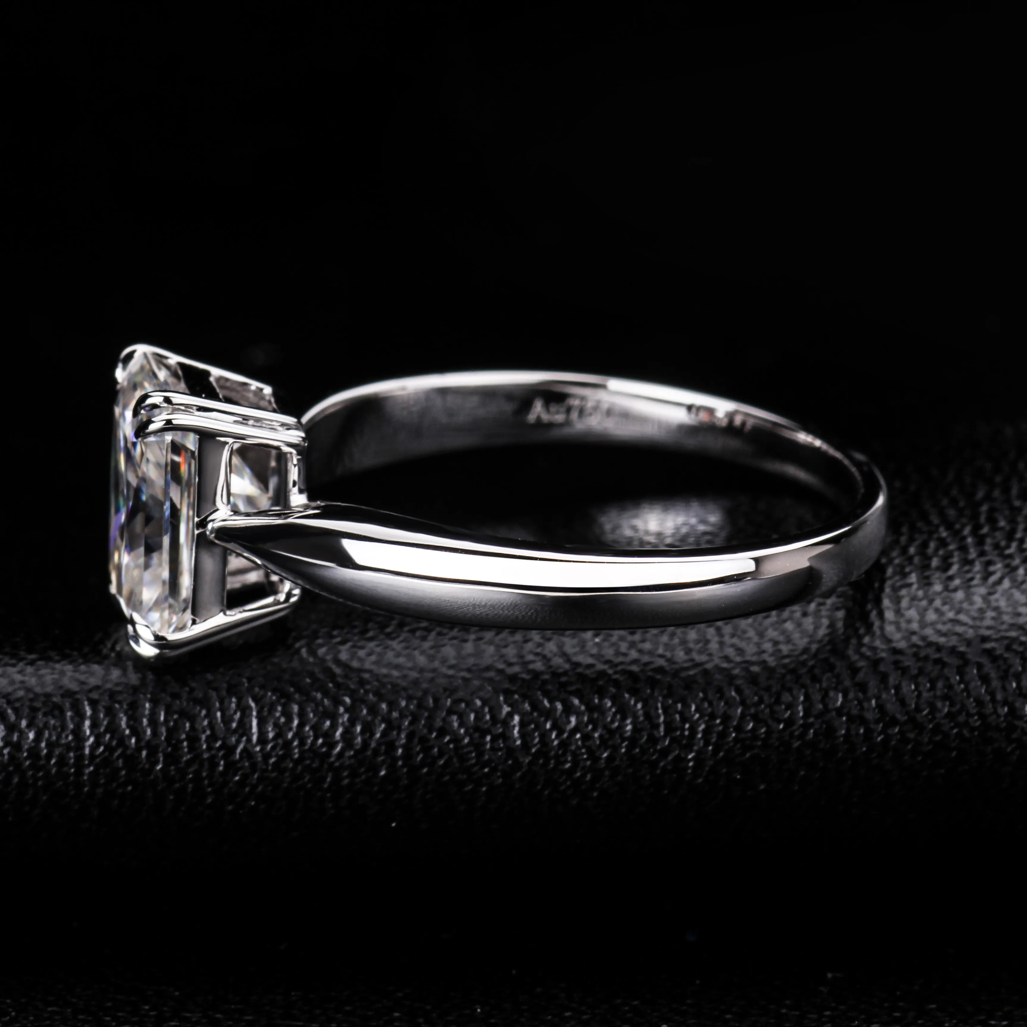 2.50CT 9x7 мм Сияющий Cut Solid 14k белое золото Пасьянс Moissanite алмазное женское свадебное