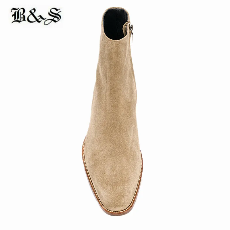 Ботильоны мужские на танкетке джинсовые замшевые ботинки застежке молнии под