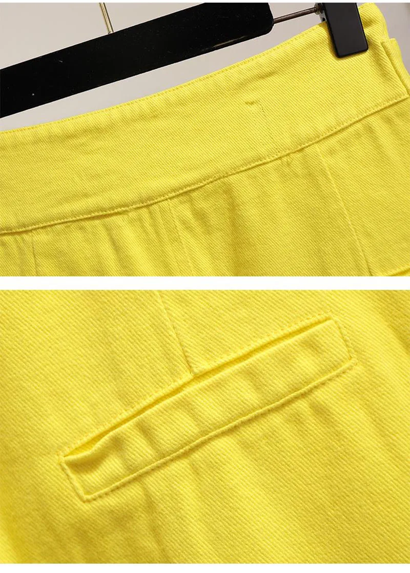 Summer Women Sets Black T Shirt and Yellow Skirt Female Sets