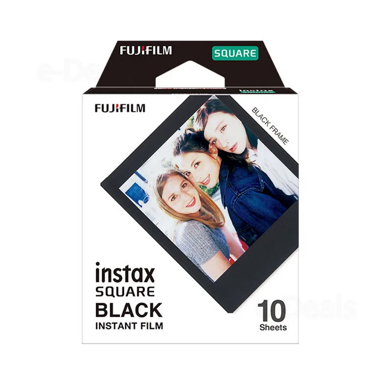 Оригинальная черная пленка Fujifilm Instax Square 10-50 листов для камеры FUJI Instant Photo SQ10 SQ6