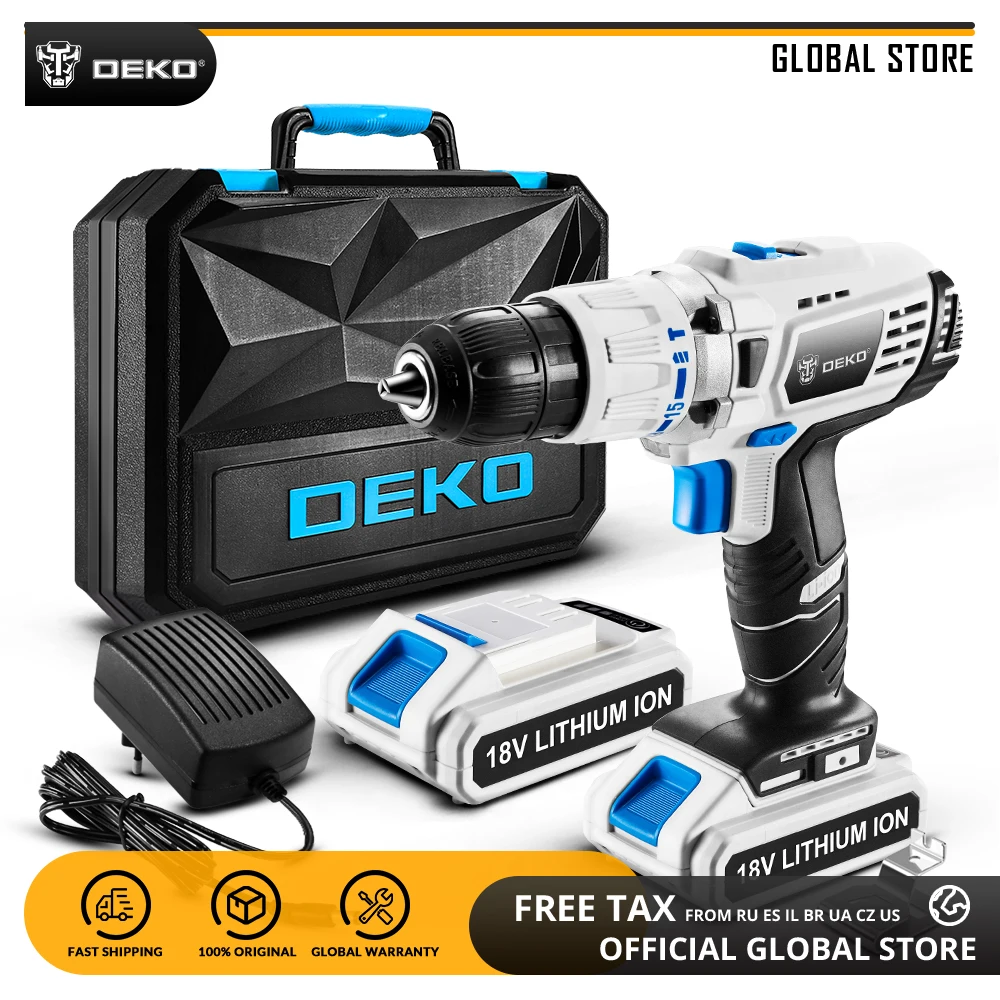 DEKO GCD18DU3 18 в ударная электрическая отвертка литий ионная аккумуляторная дрель с