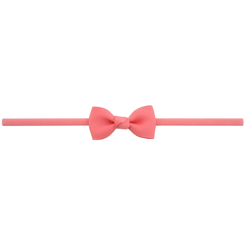 15 Watermelon Red Маленькая мини-лента для новорожденных, повязка с бантом на голову для девочек, эластичные тонкие повязки для волос, детские украшения для волос - Цвет: 15 Watermelon Red