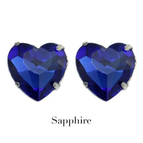 sapphire Красочный в форме сердца пришить на коготь стразы Flatback Стекло Кристалл шитье на Стразы для украшения для одежды Y1176 - Цвет: sapphire