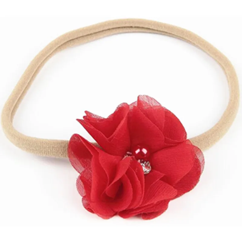 

Little Girls Flower Headbands Nylon Headband Newborn Headband Chiffon Flower Headbands Elastic Kids Hair Accessories Stock
