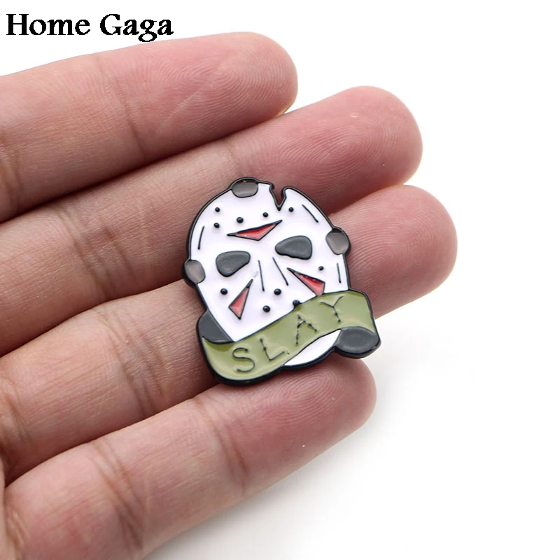 Homegaga пятница 13-я буква slay цинковый галстук булавки броши для рюкзака, одежды для мужчин и женщин шляпа Декоративные значки медали D1333