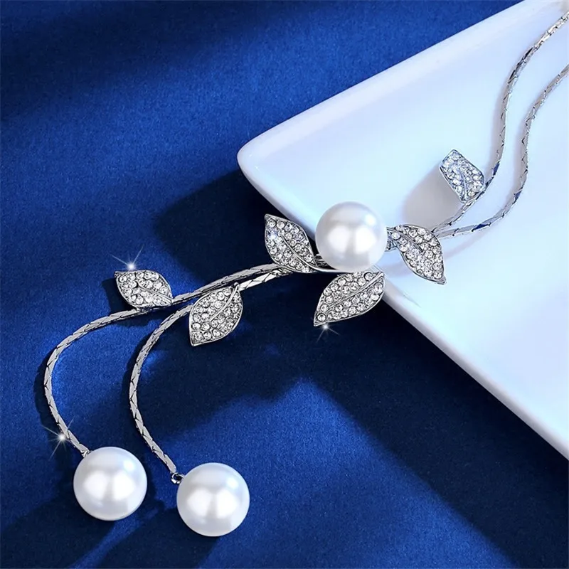Женское длинное колье с узором в виде листика Baloki Femme эффектное Макси Colar модное