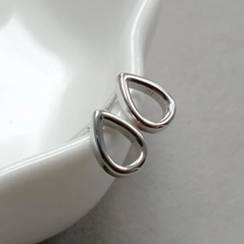 Подлинное серебро 925 пробы геометрические пустотелые серьги гвоздики для женщин