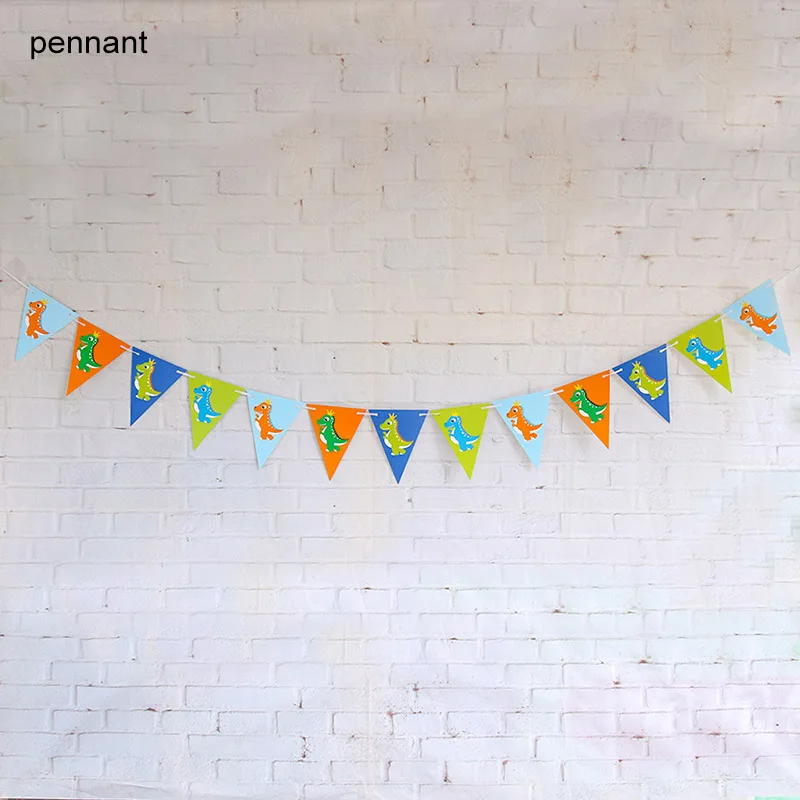 pennant 5 м день рождения декоративная бумага для вечеринок украшения гирлянды вечерние принадлежности динозавр вечерние принадлежности для купания ребенка - Цвет: pennant
