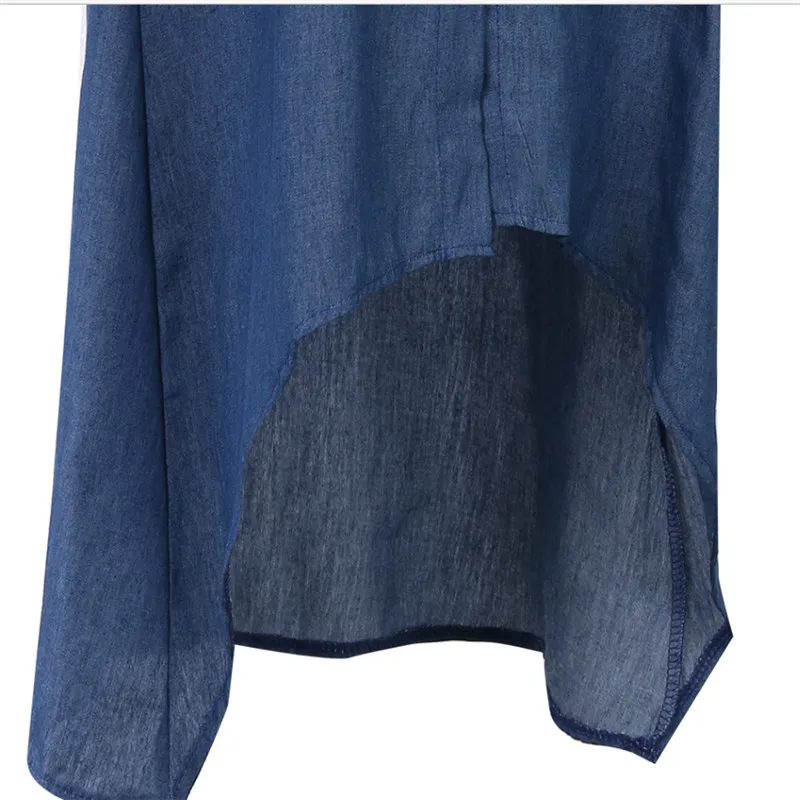 Женская сексуальная свободная джинсовая рубашка блузка топ повседневное