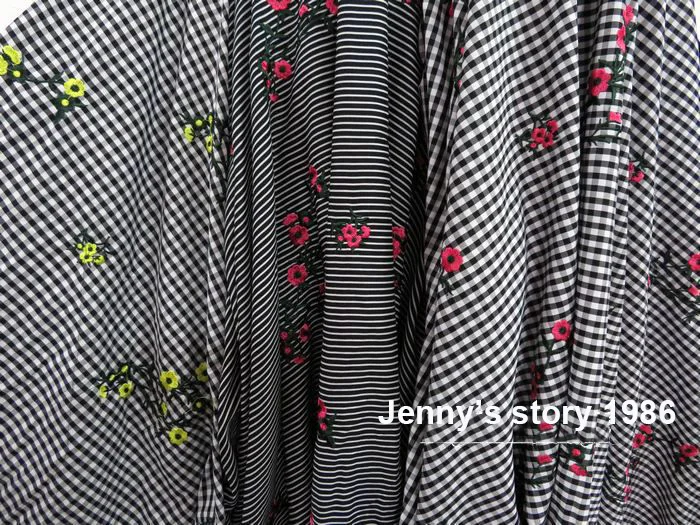 2019 г. ткань известного бренда хлопковая с вышивкой в полоску рипстопом для