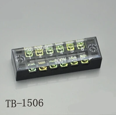 1 шт. двухрядная винтовая Клеммная колодка 600 в 15A TB 1503 / TB1504 TB1506/TB