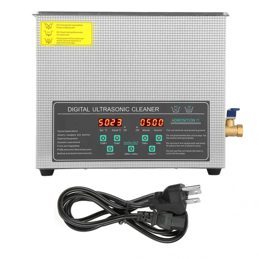 6L двухчастотный цифровой ультразвуковой очиститель из нержавеющей стали машина