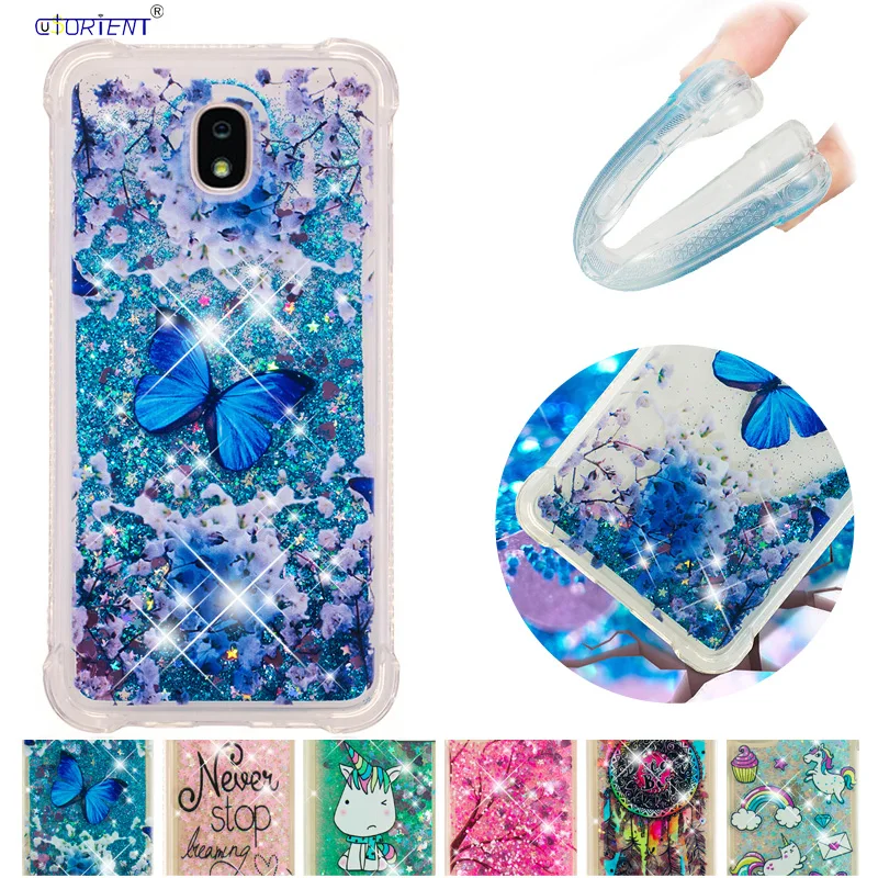 Блестящий чехол для Samsung Galaxy J7 Star V Refine 2018 Dynamic Love Heart quicksand Case SM J737P силиконовый