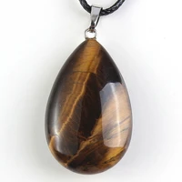 trendy beads summer style silver plated natural tiger eye stone water drop modern pendants charms jewelry