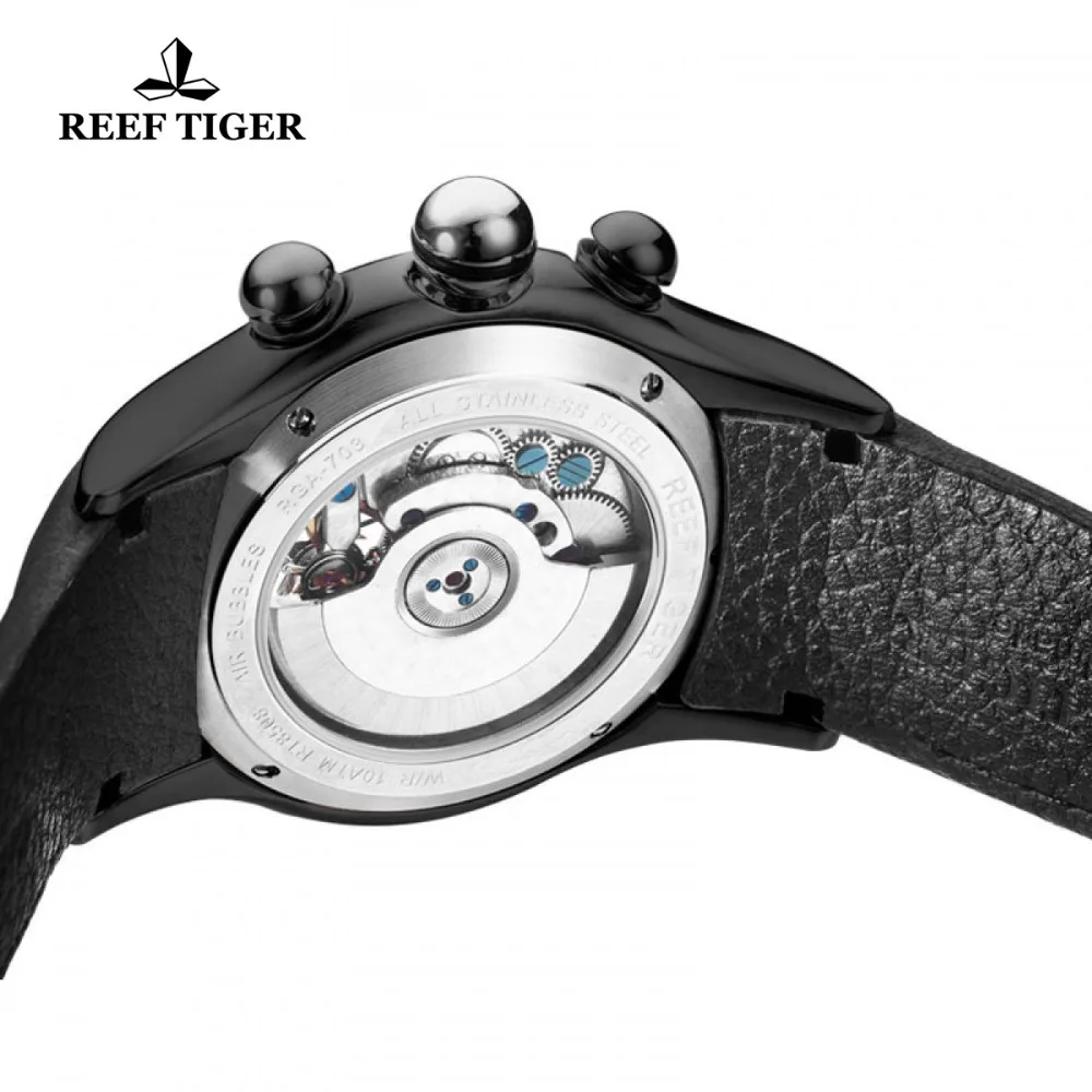 Часы наручные мужские Риф Тигр/RT спортивные автоматические светящиеся черные