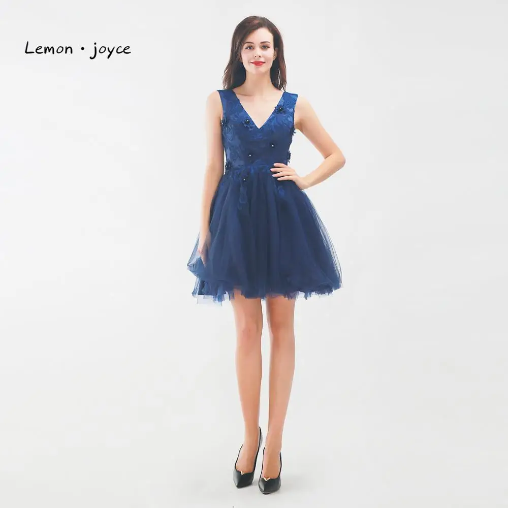 Lemon joyce Элегантные короткие платья для выпускного вечера 2020 темно-синие