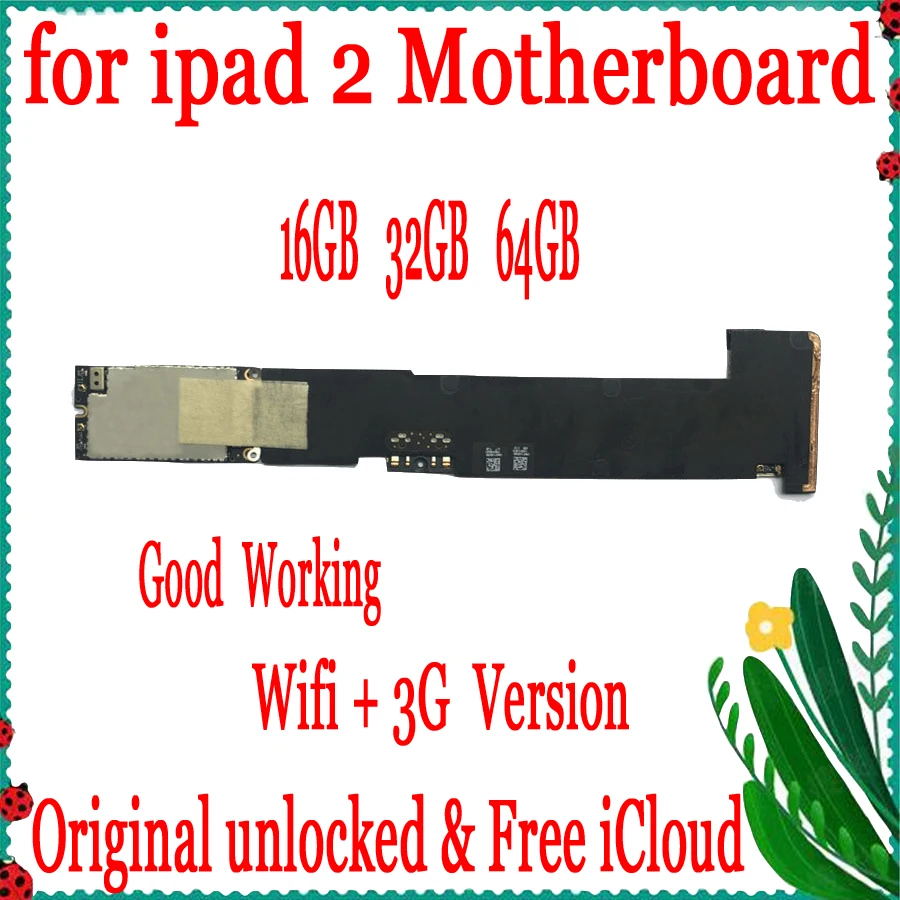 Оригинальная разблокированная материнская плата для ipad 2 Wifi + 3G 16 ГБ/32 ГБ/64 Гб