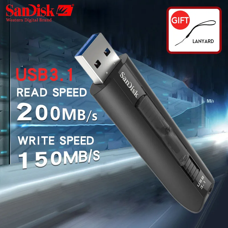 

Флэш-накопитель USB SanDisk Extreme, 128 ГБ, мини-USB 3,1, флэш-накопитель 64 ГБ, флэш-накопитель, USB-карта, устройство хранения, U-диск SDCZ800 CZ800