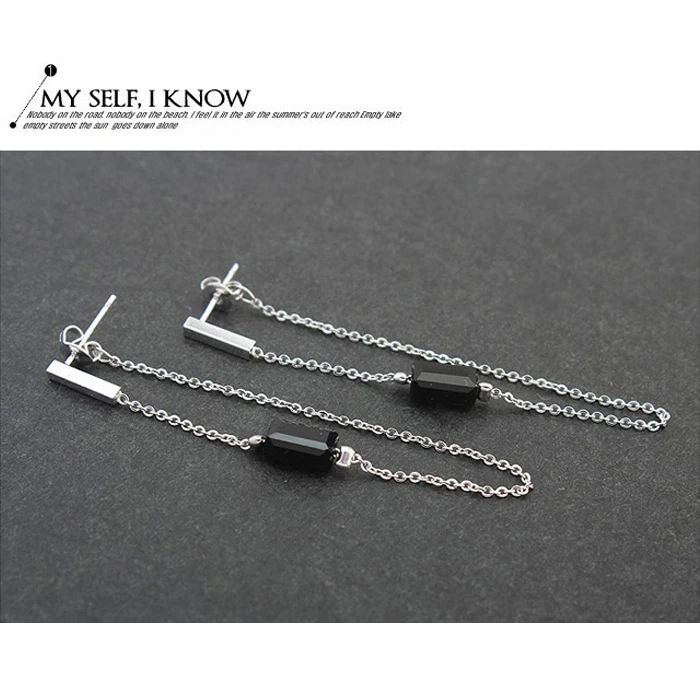 MALANDA Brand Long Piercing Tassel Earrings For Women With Black Stone New Fashion Dangle Wedding Jewelry Girl Gift | Украшения и