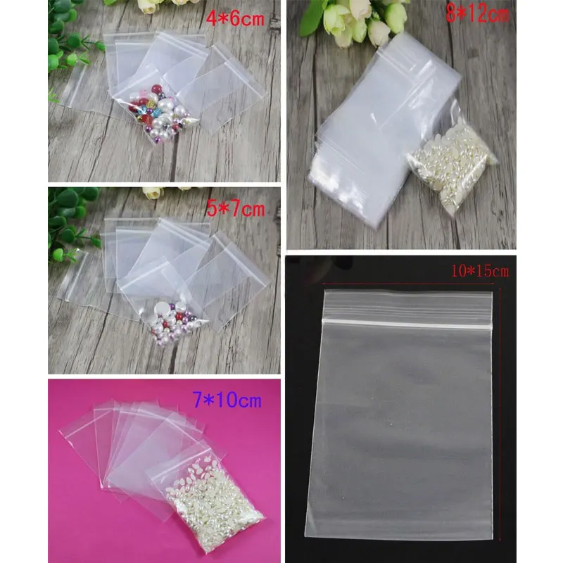 Многоразмерная прозрачная сумка для хранения DIY с застежкой-молнией, защищаемая полипропиленовая пластиковая Полиэтиленовая упаковка для ювелирных изделий H1001
