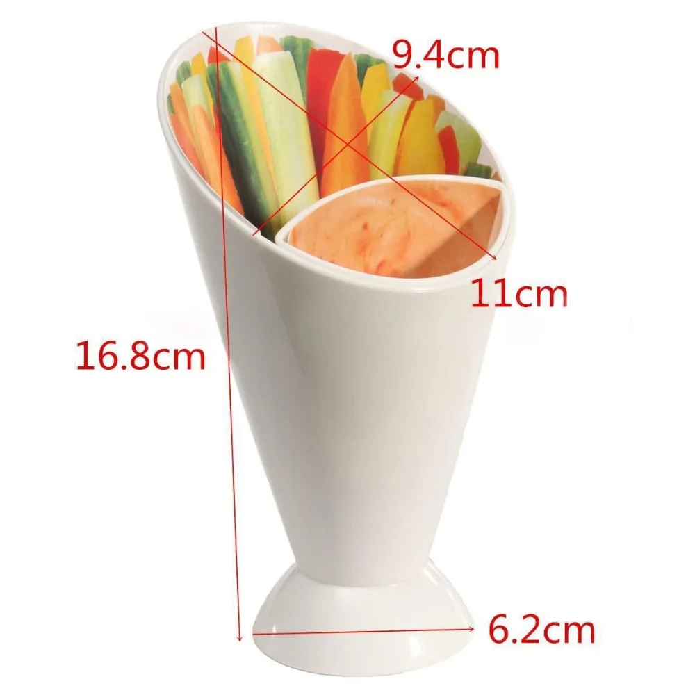 1 шт. кетчуп Варенье DIP чашу фри овощи конический и встроенный погружения Кубок
