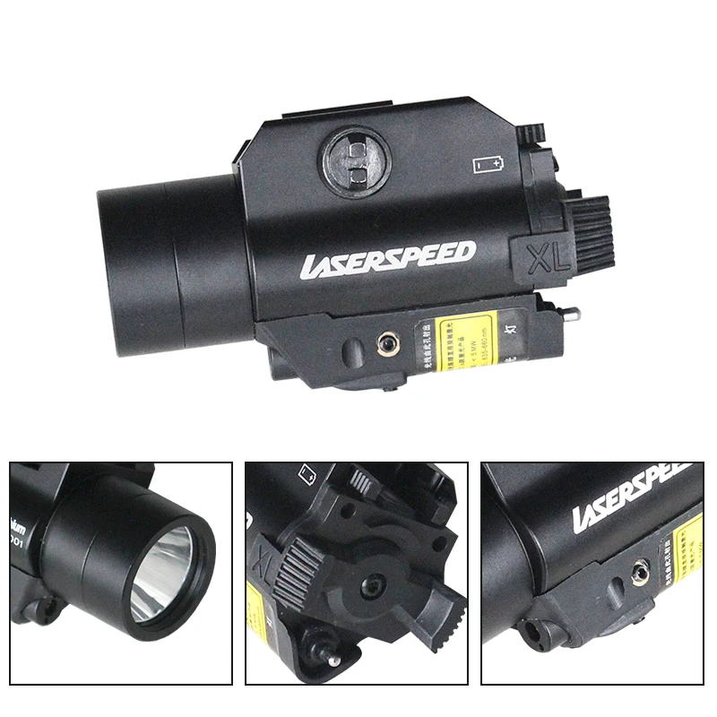 Laserspeed тактический фонарь для ружья 450LM с Глок 19 лазерный компактный пистолет фонарь-лазер комбо
